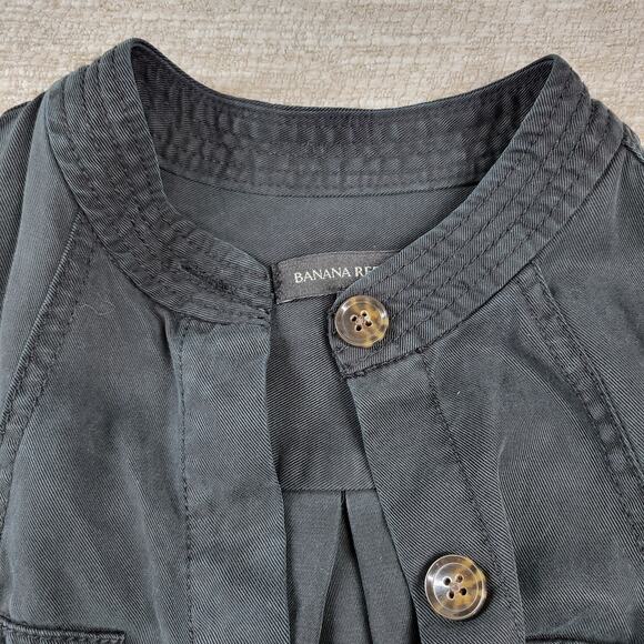 Banana Republic Utility Jogger Jumpsuit Womens 8 Tall Black Tencel Long Sleeve - Picture 7 of 16